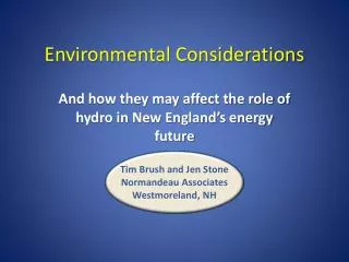 Environmental Considerations