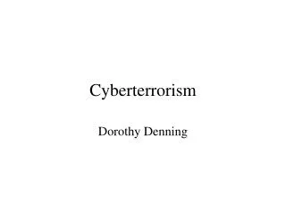 Cyberterrorism
