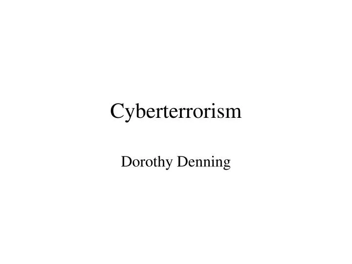 cyberterrorism