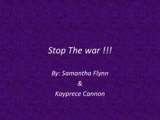 Stop The war !!!