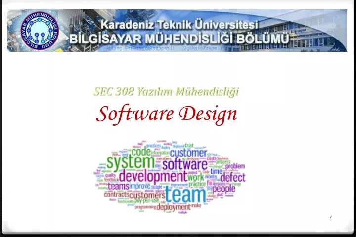 sec 308 yaz l m m hendisli i software design