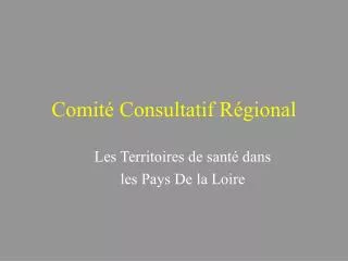 comit consultatif r gional
