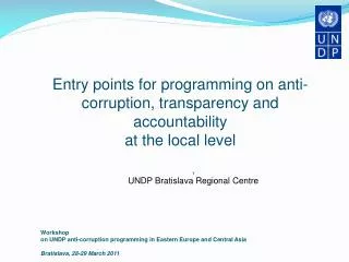 Entry points for programming on anti-corruption, transparency and accountability