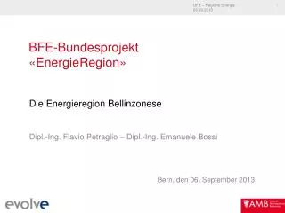 BFE-Bundesprojekt «EnergieRegion»