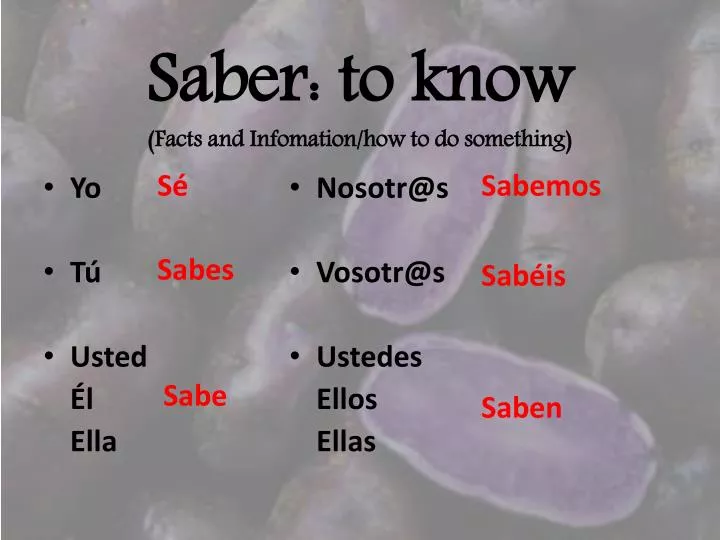 saber to know facts and infomation how to do something