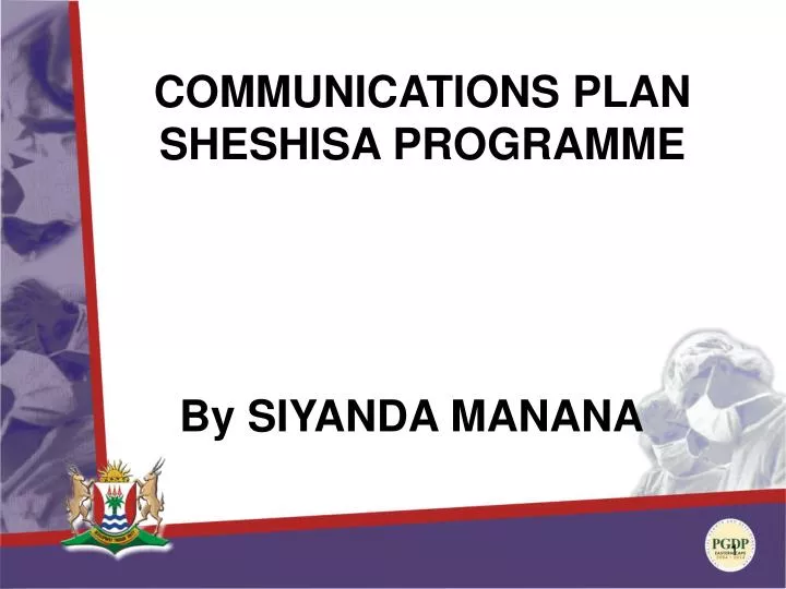 communications plan sheshisa programme