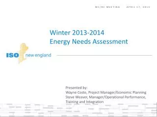 Winter 2013-2014 Energy Needs Assessment