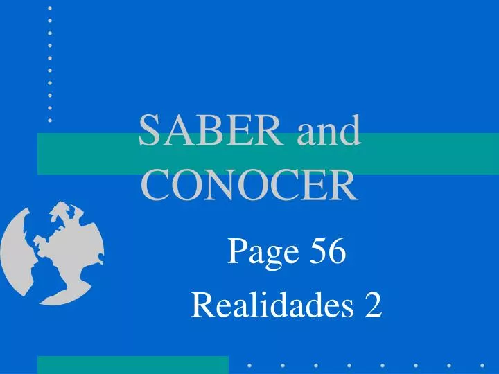 saber and conocer