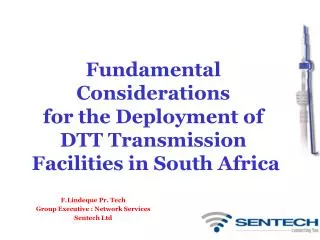 Fundamental Considerations for the Deployment of DTT Transmission Facilities in South Africa