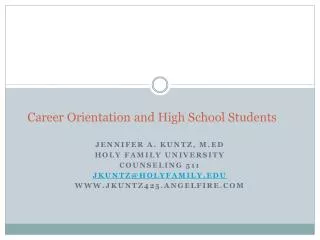 Career Orientation and High School Students