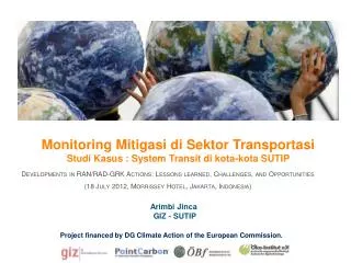 Monitoring Mitigasi di Sektor Transportasi Studi Kasus : System Transit di kota-kota SUTIP