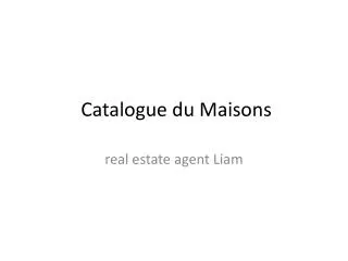 catalogue du maisons