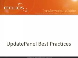 UpdatePanel Best Practices