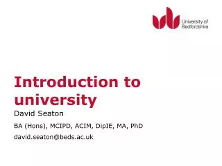Introduction to university