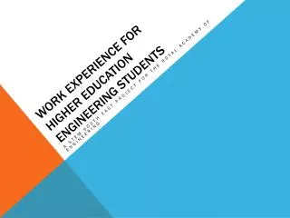 Work experience for higher education engineering students