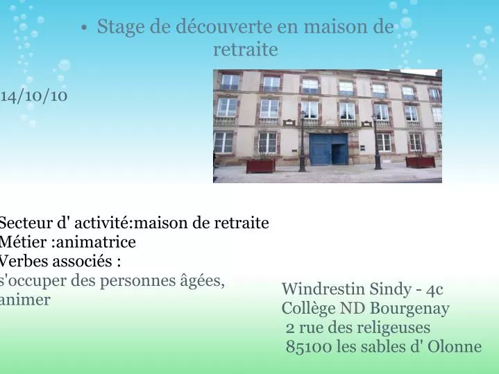 stage de d couverte en maison de retraite