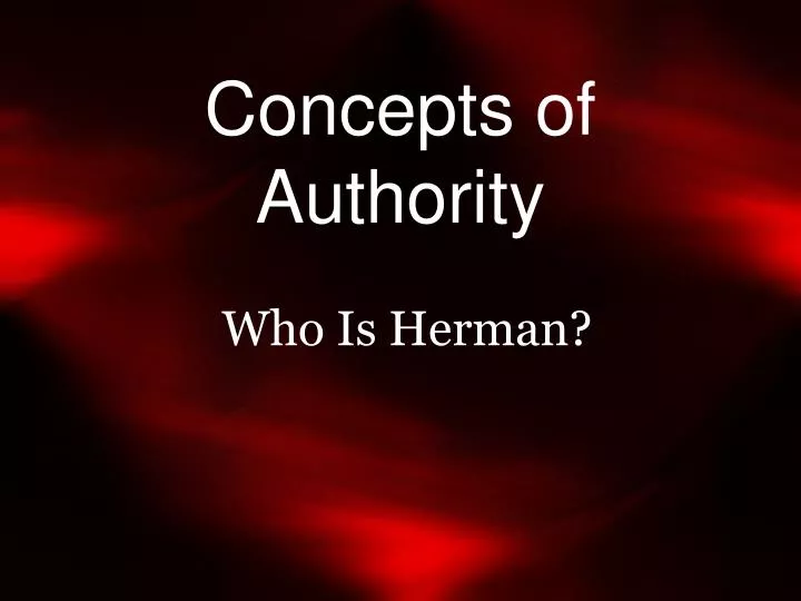 concepts of authority