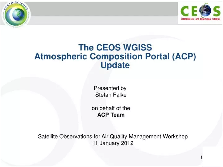 the ceos wgiss atmospheric composition portal acp update