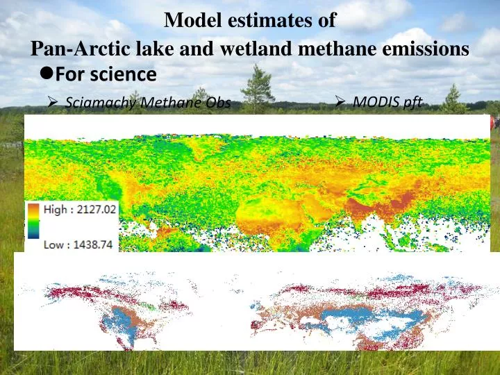 model estimates of pan arctic lake and wetland methane emissions