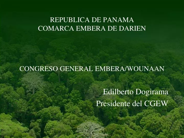 republica de panama comarca embera de darien