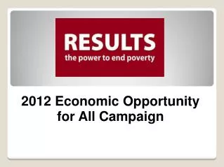 2012 Economic Opportunity for All Campaign