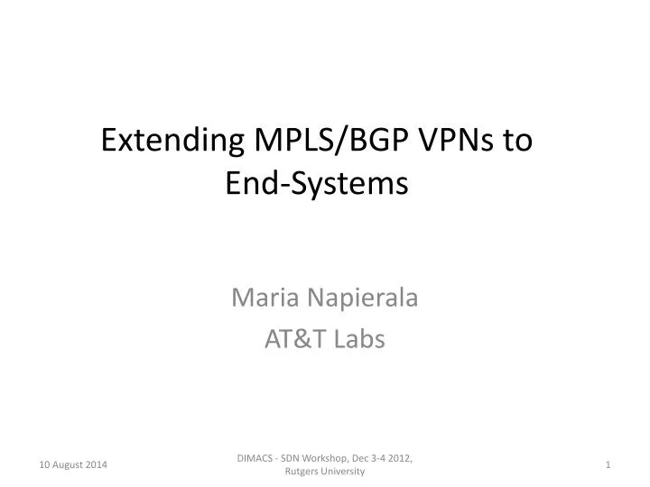 extending mpls bgp vpns to end systems