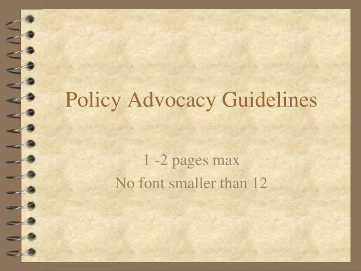policy advocacy guidelines