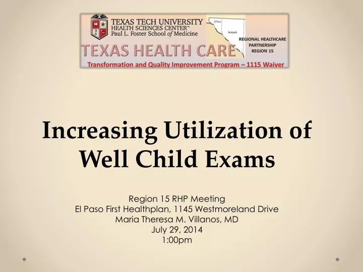 increasing utilization of well child exams