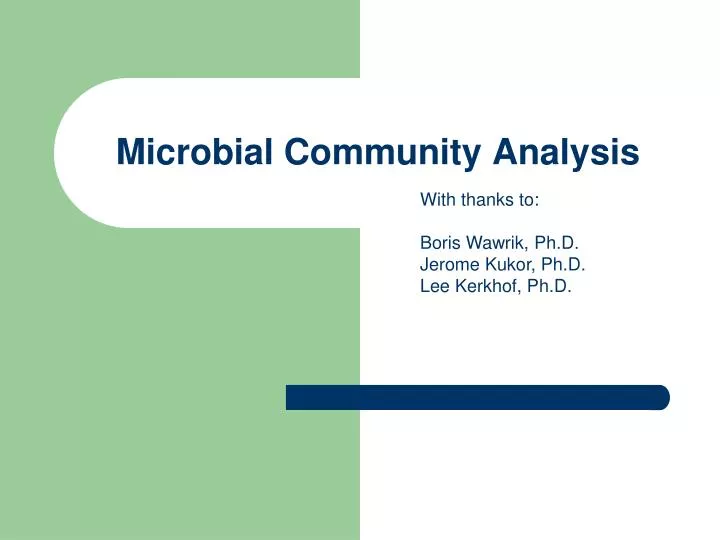 microbial community analysis