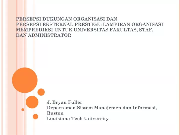 j bryan fuller departemen sistem manajemen dan informasi ruston louisiana tech university