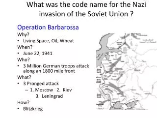 What was the code name for the Nazi invasion of the Soviet Union ?