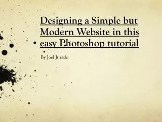 Designing a Simple but Modern Website in this easy Photoshop tutorial
