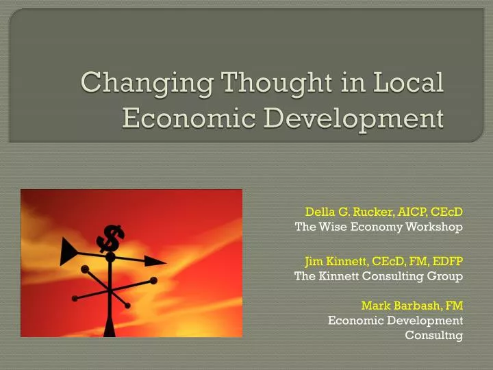 changing thought in local economic development