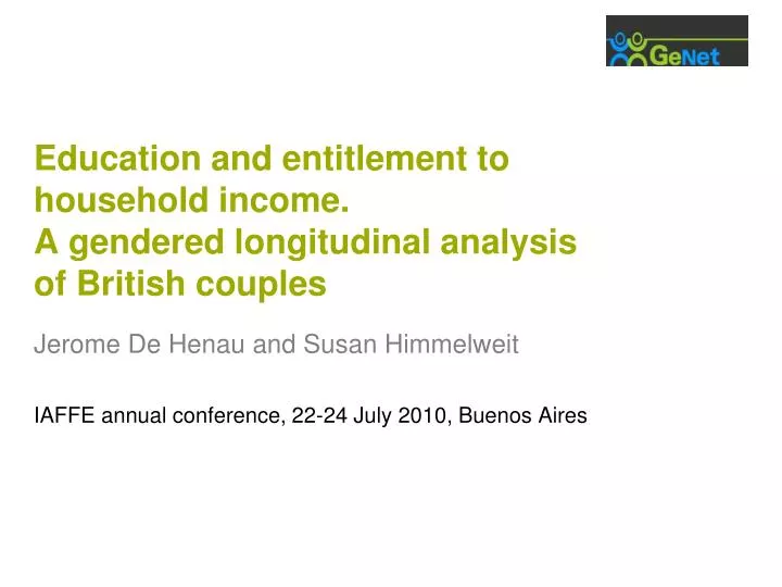 education and entitlement to household income a gendered longitudinal analysis of british couples