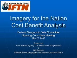 Imagery for the Nation Cost Benefit Analysis