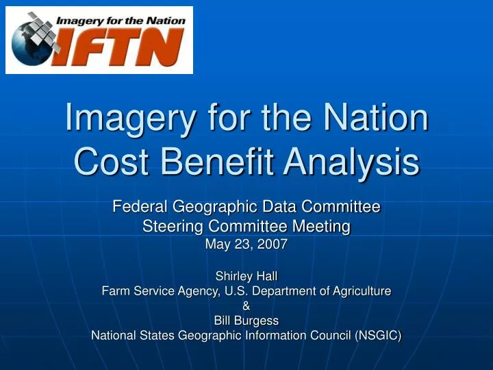 imagery for the nation cost benefit analysis