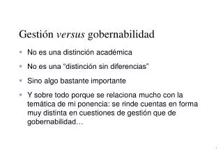 gesti n versus gobernabilidad