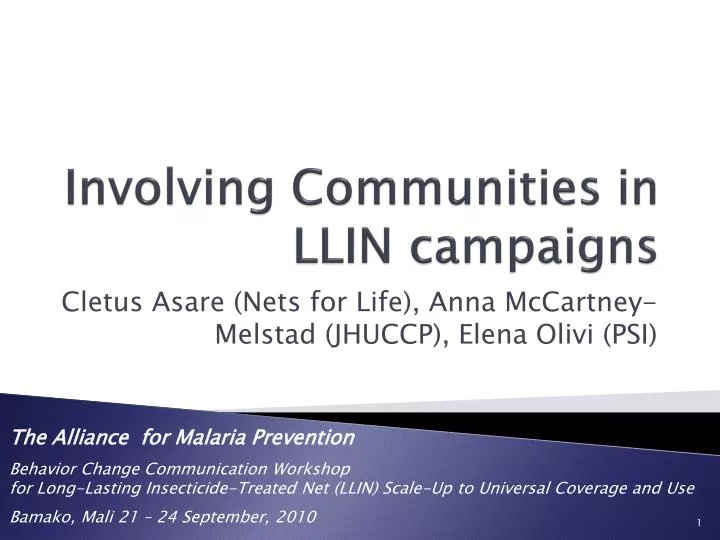 involving communities in llin campaigns