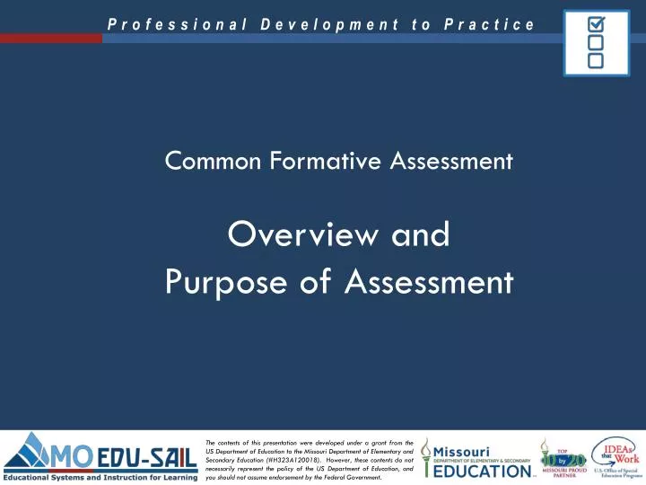 overview and purpose of assessment