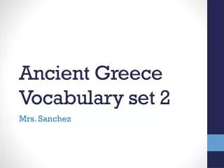 Ancient Greece Vocabulary set 2