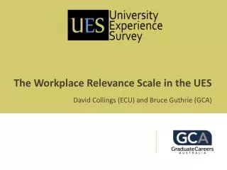 The Workplace Relevance Scale in the UES David Collings (ECU) and Bruce Guthrie (GCA )