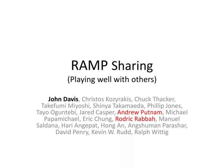 ramp sharing playing well with others