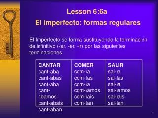 lesson 6 6a el imperfecto formas regulares