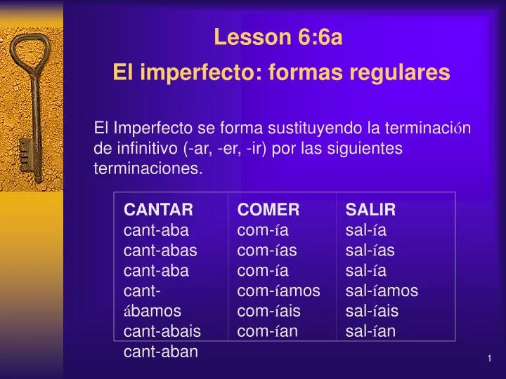 lesson 6 6a el imperfecto formas regulares