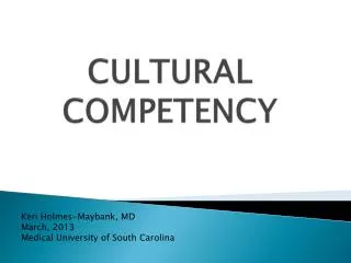 CULTURAL COMPETENCY