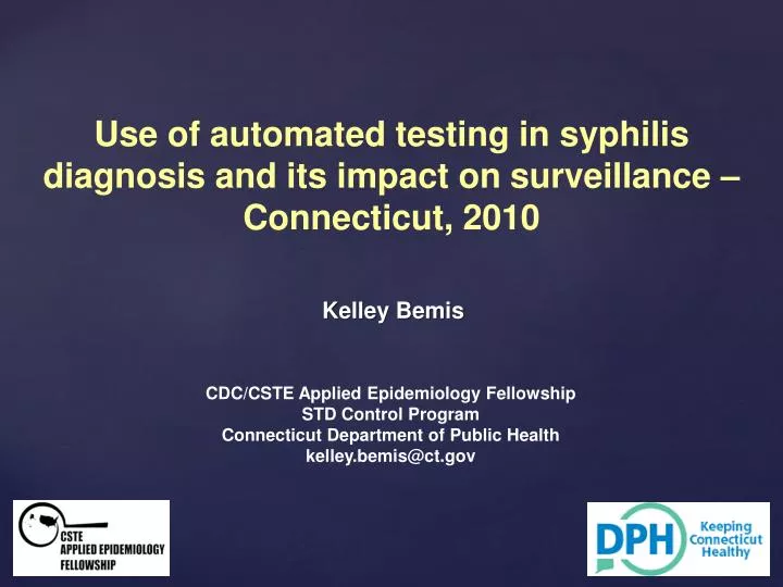 use of automated testing in syphilis diagnosis and its impact on surveillance connecticut 2010