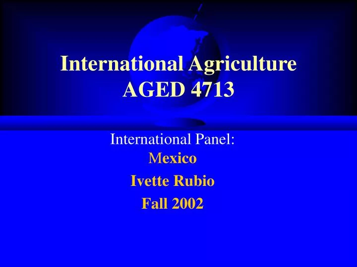 international agriculture aged 4713
