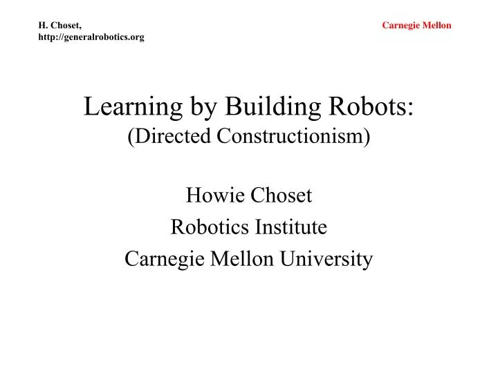 learning by building robots directed constructionism