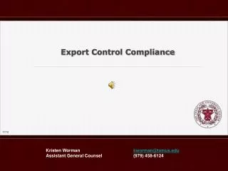 Export Control Compliance
