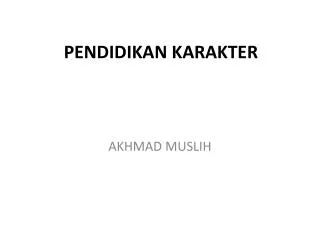 pendidikan karakter